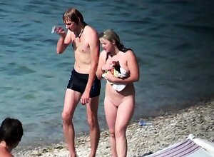 Clumsy Seashore Voyeur Copulation